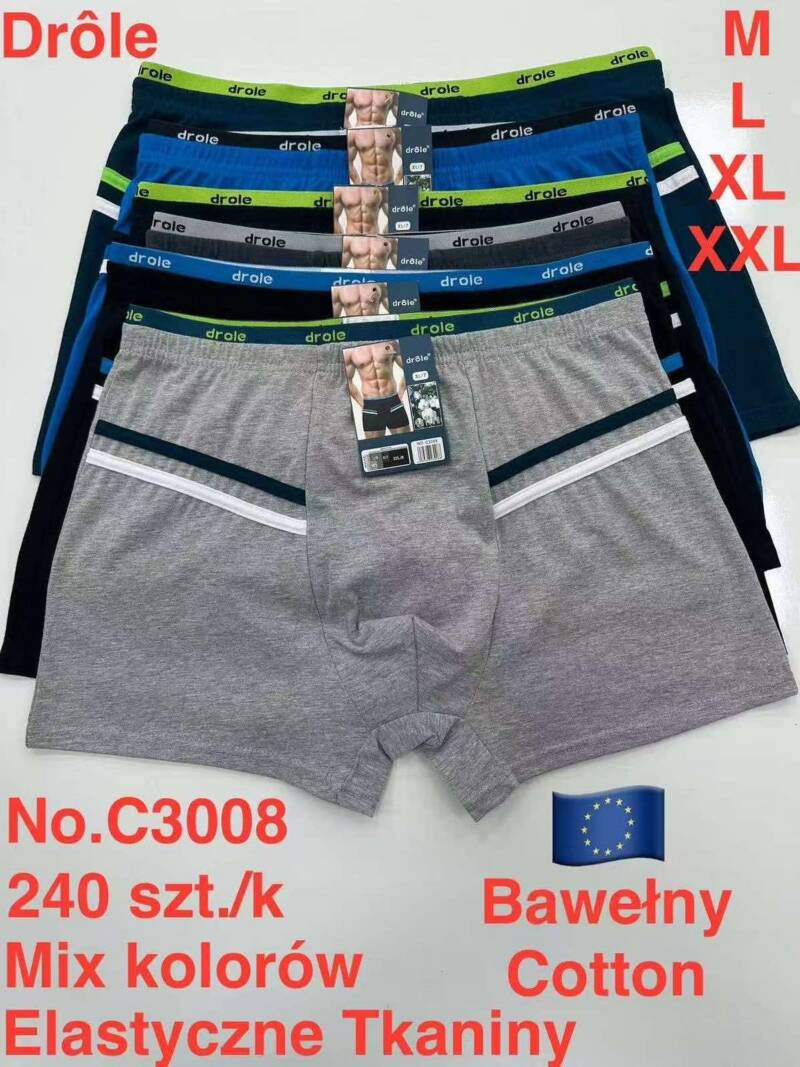 Bokserki męskie Roz M-2XL, Mix kolor Paczka 24 szt